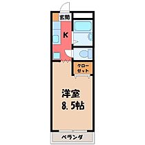 ラ・セゾン サイカン  ｜ 栃木県宇都宮市山本1丁目（賃貸マンション1K・1階・22.68㎡） その2