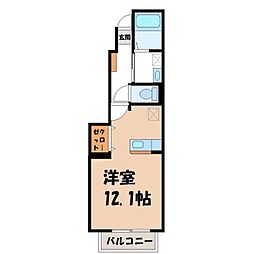 ヴィラ アルぺ モンテ 1階1Kの間取り