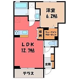 大和 III 1階1LDKの間取り