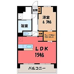 Y&M祇園 4階1LDKの間取り