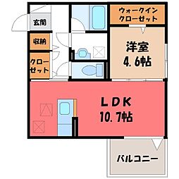 D-Imparable 1LDKの間取図画像