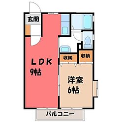 ムーセイオン 1LDKの間取図画像