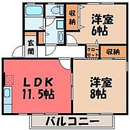 SJ・KAZU2号館 2LDKの間取図画像