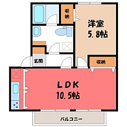 メゾンイワカミB 1LDKの間取図画像