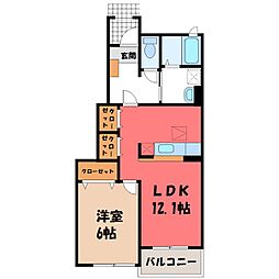 メゾンクレール 1LDKの間取図画像