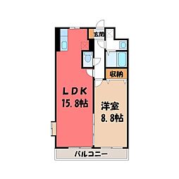 壱番館元今泉 1LDKの間取図画像