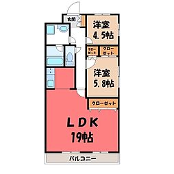ネオニシキ 2LDKの間取図画像