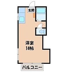 ビレッジ旭ケ丘 ワンルームの間取図画像