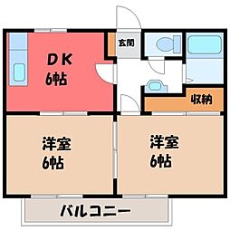 コーポ松栄 2DKの間取図画像