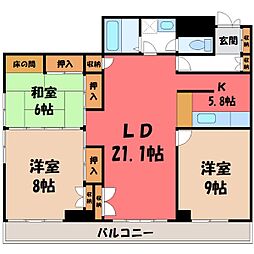 和三紫ビル 3LDKの間取図画像