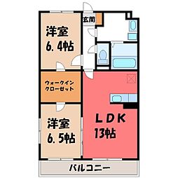 グランヴィータB 2LDKの間取図画像