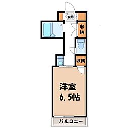 エトワール宇都宮第1 1Kの間取図画像