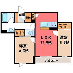 グラン 和 2LDKの間取図画像