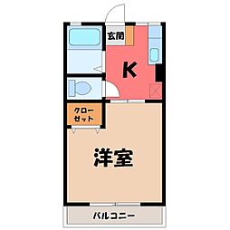 ハイム泉が丘 1Kの間取図画像