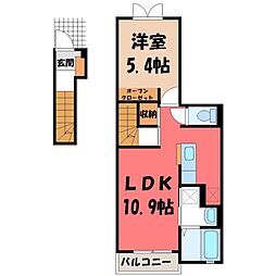 ヴィラ・ロイヤル1 1LDKの間取図画像