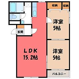セレクト1 2LDKの間取図画像