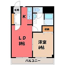 シャングリラ今泉 1LDKの間取図画像