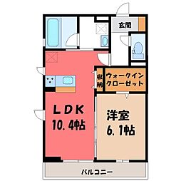 ルアナ 1LDKの間取図画像