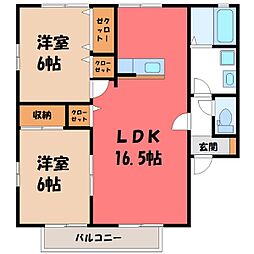SJ・KAZU3号館 2LDKの間取図画像