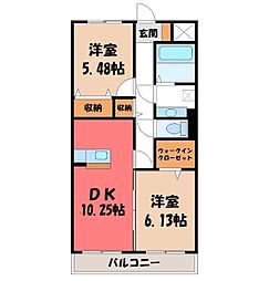 ジュールフェリエ 2DKの間取図画像