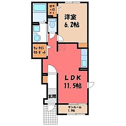 ライトガーデン 1LDKの間取図画像