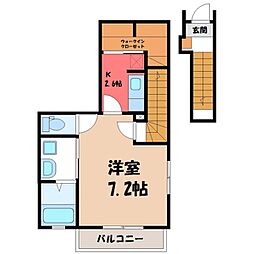リヴェールさやか 1Kの間取図画像