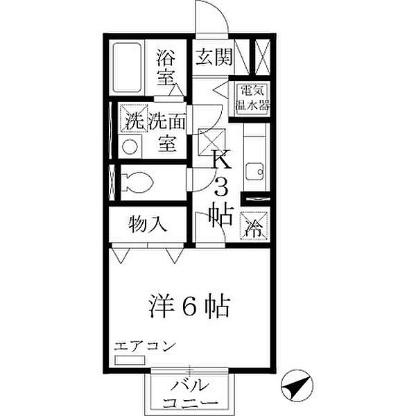 エクセルコート 105｜兵庫県姫路市飾磨区今在家北3丁目(賃貸アパート1K・1階・26.80㎡)の写真 その2