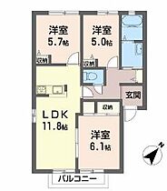 フローラＣ棟 201 ｜ 兵庫県加東市上中2丁目（賃貸アパート3LDK・1階・65.02㎡） その2