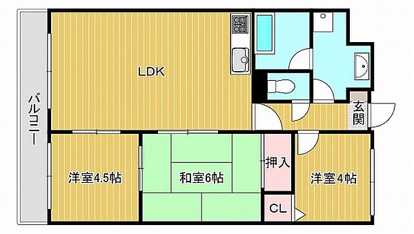 ピースフル本山 302｜兵庫県神戸市東灘区本山中町2丁目(賃貸マンション3LDK・3階・56.78㎡)の写真 その2