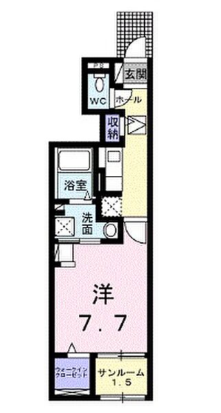 プラシード 102｜兵庫県姫路市名古山町(賃貸アパート1K・1階・31.66㎡)の写真 その2