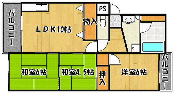 ベルデュウラ池上 301｜兵庫県神戸市西区池上2丁目(賃貸マンション3LDK・3階・60.03㎡)の写真 その2