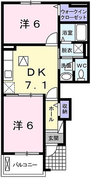 ノイ・フリーデＢ棟 101｜兵庫県姫路市広畑区蒲田2丁目(賃貸アパート2DK・1階・44.75㎡)の写真 その2