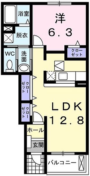 セントポーリア2 102｜兵庫県姫路市広畑区西蒲田(賃貸アパート1LDK・1階・46.49㎡)の写真 その2