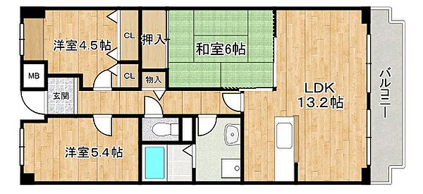 オルテンシア神戸 616｜兵庫県神戸市東灘区本庄町1丁目(賃貸マンション3LDK・6階・64.97㎡)の写真 その2