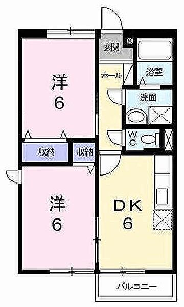 エスポワールメゾン A201｜兵庫県加古川市東神吉町西井ノ口(賃貸アパート2DK・2階・46.13㎡)の写真 その2