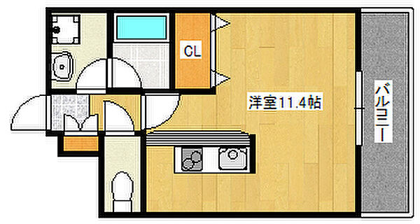 パレス東洋神戸6号館 405｜兵庫県神戸市灘区都通2丁目(賃貸マンション1R・4階・28.79㎡)の写真 その2