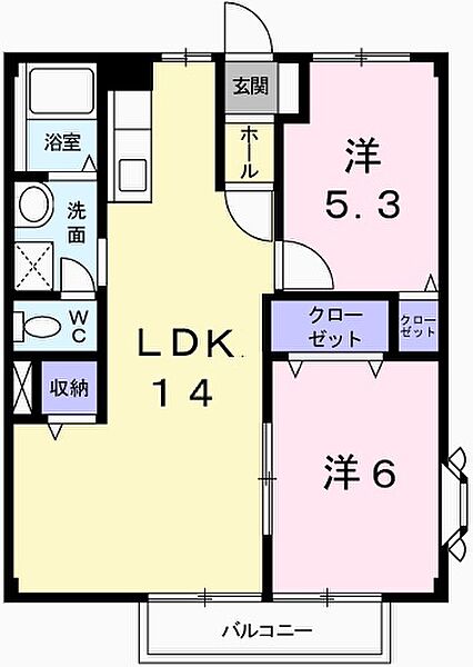 パレスイナバ 102｜兵庫県姫路市広畑区蒲田1丁目(賃貸アパート2LDK・1階・55.89㎡)の写真 その2