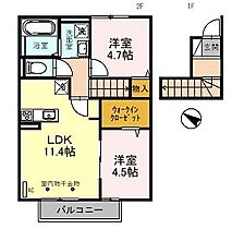 メゾン　ポルテ・ボヌール尾上 205 ｜ 兵庫県加古川市尾上町口里（賃貸アパート2LDK・2階・53.80㎡） その2