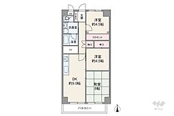 千里丘ビューハイツ 3DKの間取図画像