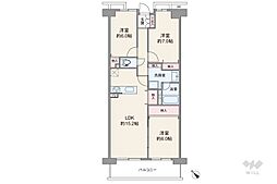 ジオ茨木学園町6番館 3LDKの間取図画像