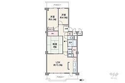 ネオコーポ茨木 3LDKの間取図画像