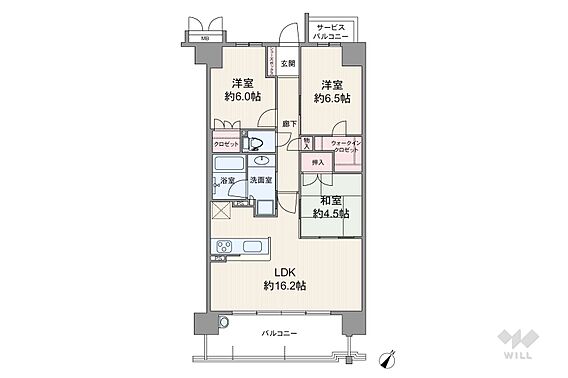 間取りは専有面...