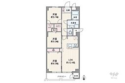 ダイヤシャトー千里 3LDKの間取図画像