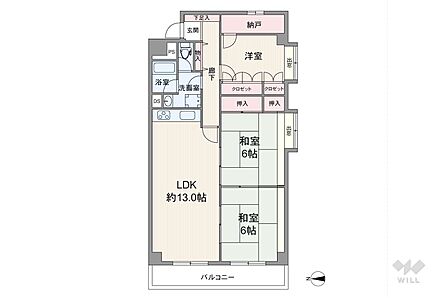 3LDK 間取り