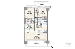 プレサンスロジェ摂津 3LDKの間取図画像