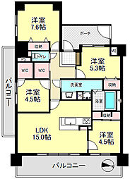 サーパスいづろ 4LDKの間取図画像