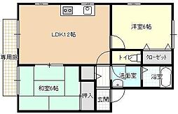 サニーコート長坂台 2LDKの間取図画像