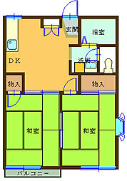 エクリュハウス 2DKの間取図画像