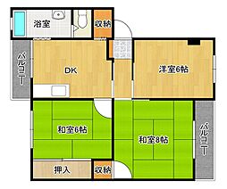幸神団地2 3DKの間取図画像