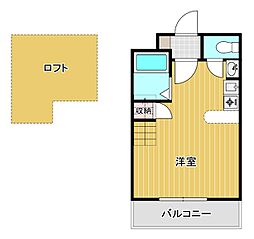 オリエンタル朝日ケ丘 ワンルームの間取図画像